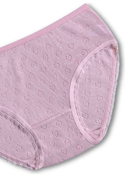 %100 Pamuklu Kız Çocuk Pembe Beyaz Krem Slip Külot 6lı Set