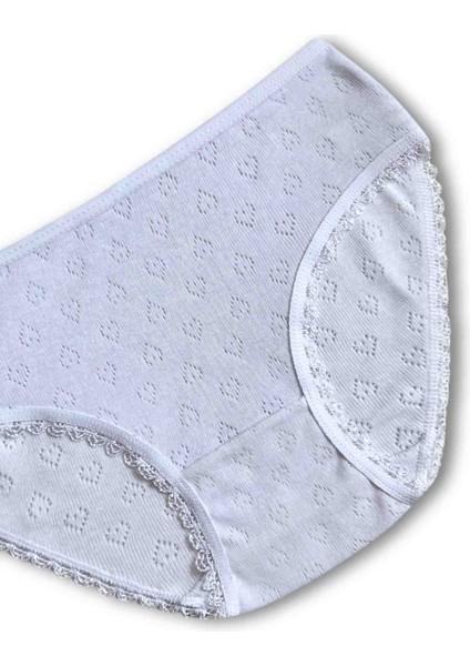 %100 Pamuklu Kız Çocuk Pembe Beyaz Krem Slip Külot 6lı Set