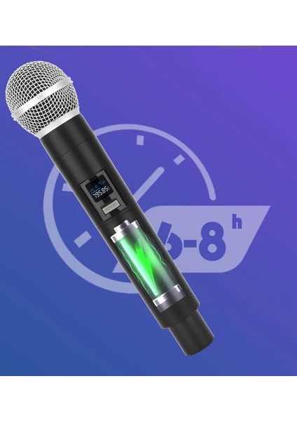 Menashop Metrashop Kablosuz Karaoke Mikrofonu 6.35MM Amfi Hoparlör Için 600 Hz Ila 800 Khz Çok Amaçlı Tak ve Çalıştır Kablosuz Mikrofon Dış Mekan Için WN06 (Ciftli-Wn-06)