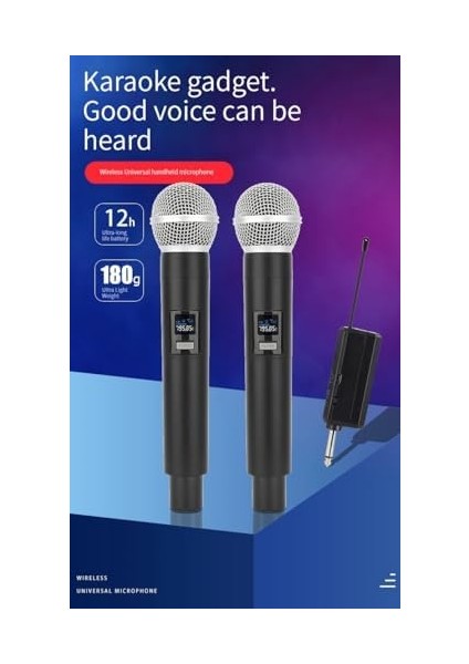 Menashop Metrashop Kablosuz Karaoke Mikrofonu 6.35MM Amfi Hoparlör Için 600 Hz Ila 800 Khz Çok Amaçlı Tak ve Çalıştır Kablosuz Mikrofon Dış Mekan Için WN06 (Ciftli-Wn-06)