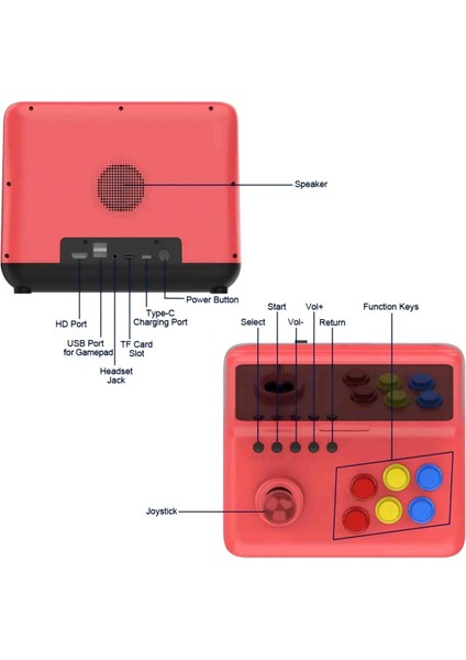 A12 Masaüstü Retro Oyun Konsolu Atari Makinası 9 Inç Ekran Çift Kol 5000 Oyun indirimleri