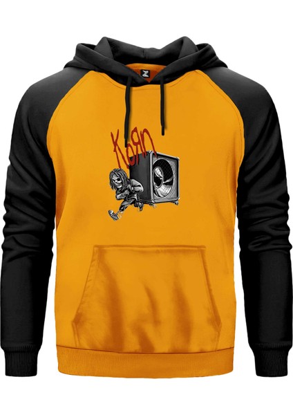 Korn Skeleton Pulling Haporlor Sarı Renk Reglan Kol Kapşonlu Sweatshirt