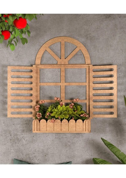 Ahşap Dekoratif Panjur Duvar Rafı Çiçeklik Duvar Süsü fiyatları