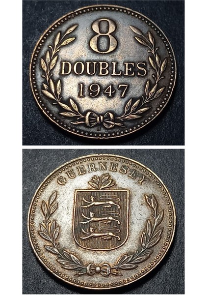 3996368016B9222753 1947 Guarnsey 8 Doubles Ççt+ Eski Yabancı Madeni Para