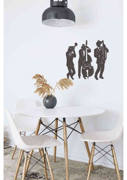 Jazz Yapan Müzikal Dekoratif Duvar Dekoru Siyah Ahşap Lazer Tablo fiyatları