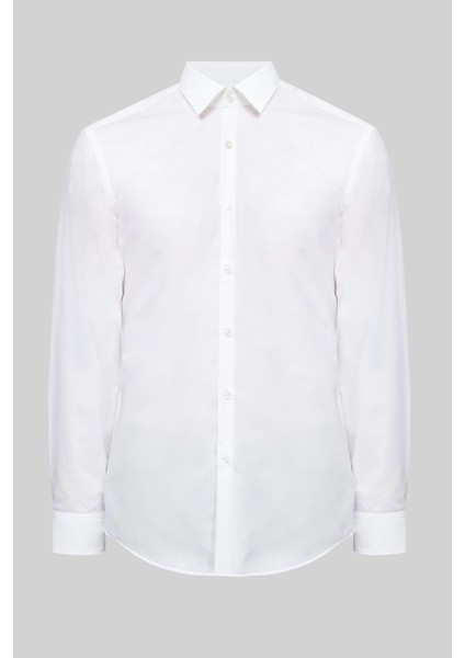 Kolay Ütülenebilir Slim Fit Erkek Gömlek 50289499 Beyaz