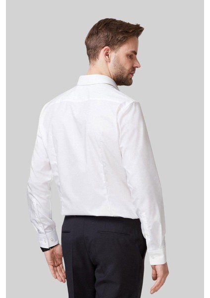 Kolay Ütülenebilir Slim Fit Erkek Gömlek 50289499 Beyaz