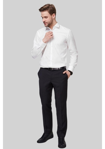 Kolay Ütülenebilir Slim Fit Erkek Gömlek 50289499 Beyaz