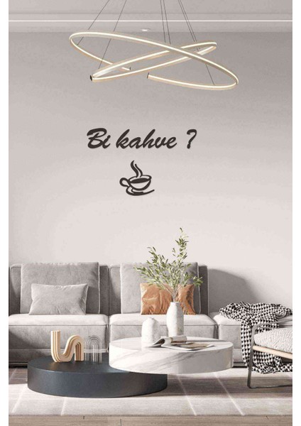 Bi Kahve Dekoratif Duvar Tablosu Siyah Ahşap Lazer Mdf