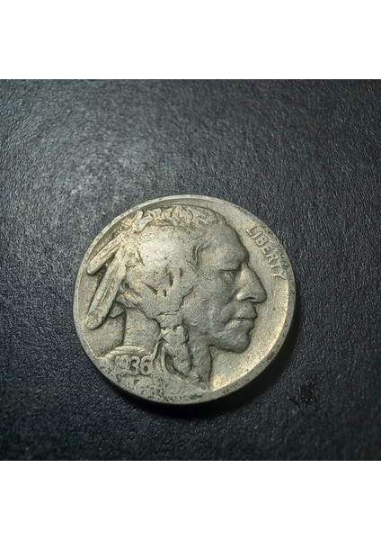 39963680E6DD62CC9E 1936 Amerika 5cent Çt+/ççt Eski Yabancı Madeni Para