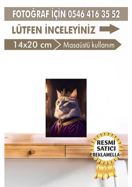 No:10 Kişiye Özel Tasarım Evcil Hayvan Tablosu Patili Hediyelik Kraliyet Kıyafetli Portresi