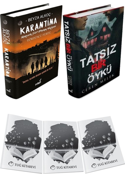 Tatsız Bir Öykü Ciltli ve Karantina 4 Ciltli Beyza Alkoç 2li Set + Hediyeli