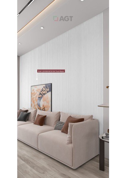 Akyürek Lb 2200 Model Soft Beyaz Dekor Profil Duvar Kaplama Panel Lambri