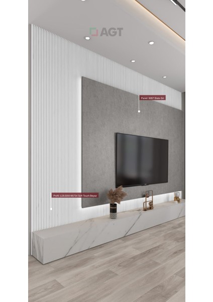 Akyürek Lb 2200 Model Soft Beyaz Dekor Profil Duvar Kaplama Panel Lambri