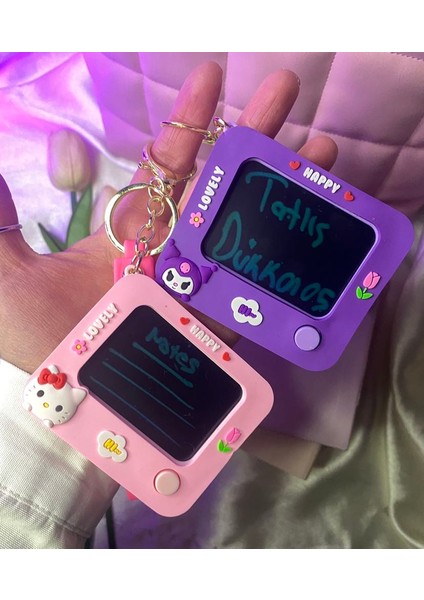 1 Adet Sanrıo Karakterli Kalemli Mini Yazı Tahtalı Anahtarlık/hediyelik Çanta Süsü Silinebilen Mini Tablet Anahtarlık modelleri