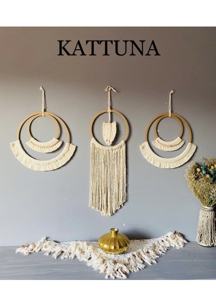 Bohem Makrome Duvar Dekorasyon Ürünü 3’lü Set