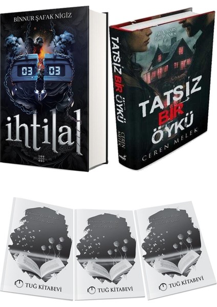 Tatsız Bir Öykü Ciltli ve Ihtilal 2 Zede Ciltli Binnur Şafak Nigiz 2li Set + Hediyeli