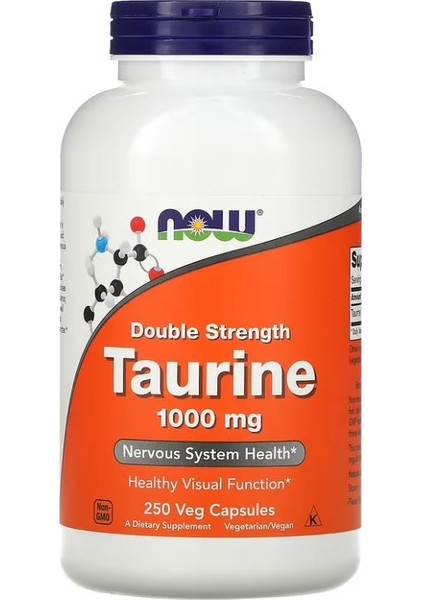 Double Strength Taurine 1000 mg 250 Veg Capsules
