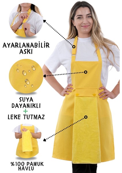 Star Ayar Askılı Havlulu Mutfak Önlüğü Seti (Havlulu Önlük)