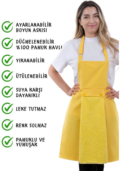 Star Ayar Askılı Havlulu Mutfak Önlüğü Seti (Havlulu Önlük)