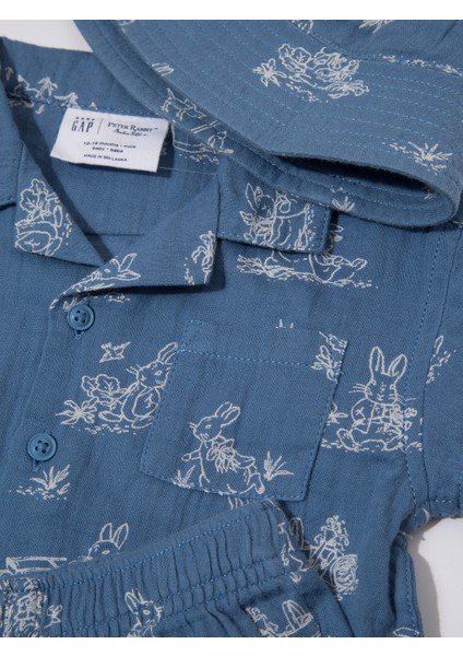 Bebek Mavi 3'lü Peter Rabbit Outfit Set