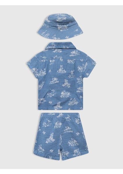 Bebek Mavi 3'lü Peter Rabbit Outfit Set