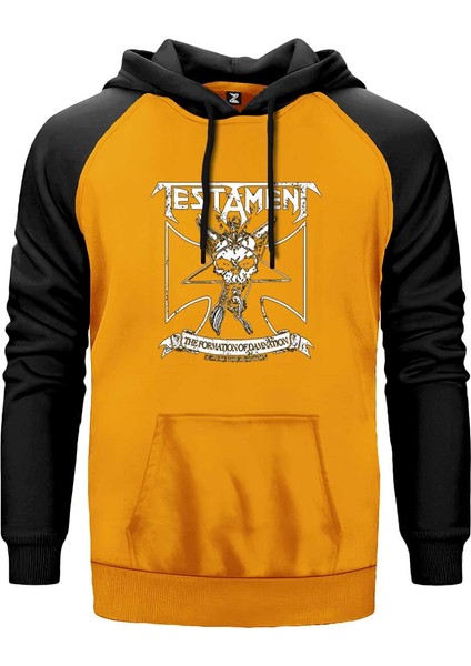 Testament Trending Sarı Renk Reglan Kol Kapşonlu Sweatshirt