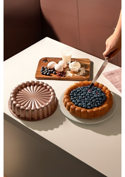 Papatya Rose Gold Döküm Tart Kalıbı 26 cm