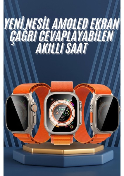 Ultra Max Kordon Kilitli Akıllı Saat Amoled Ekran Titreşimli Ç Cevaplayabilen
