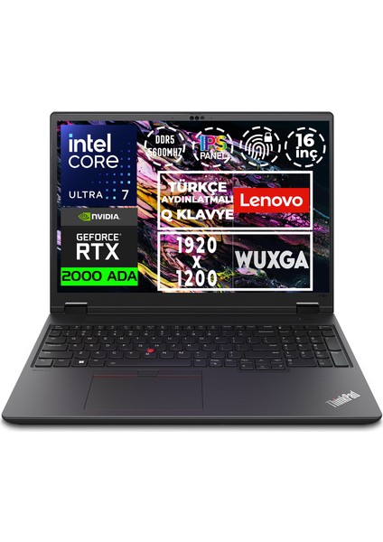Mws Thinkpad P16V G2 Ultra 7 155H 64GB 4tb SSD 8 GB RTX2000 Ada W11P 21KX0019TX 006