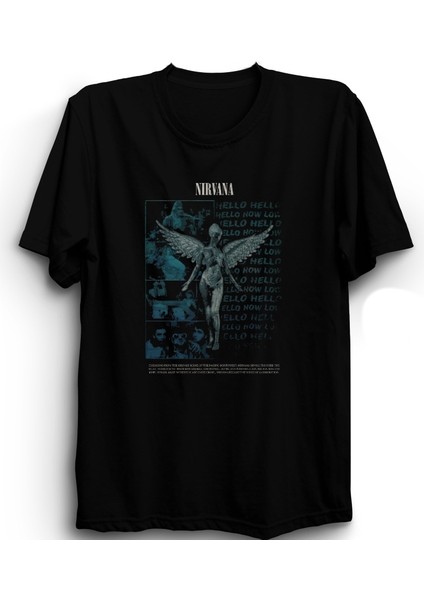 Nirvana, In Utero, Hello, Rock Metal Müzik Grubu Unisex %100 Pamuk Tişört