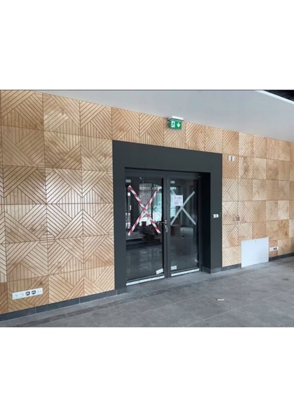 Dekoratif Duvar Paneli Simetrik Çizgiler Ahşap Duvar Dekoru Kendi Tarzınızda Düzenleyin 4 Adet modelleri