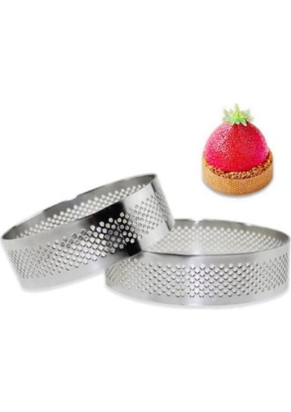 Narkalıp Yuvarlak Delikli Tart Kalıbı 2 Li En 10 cm