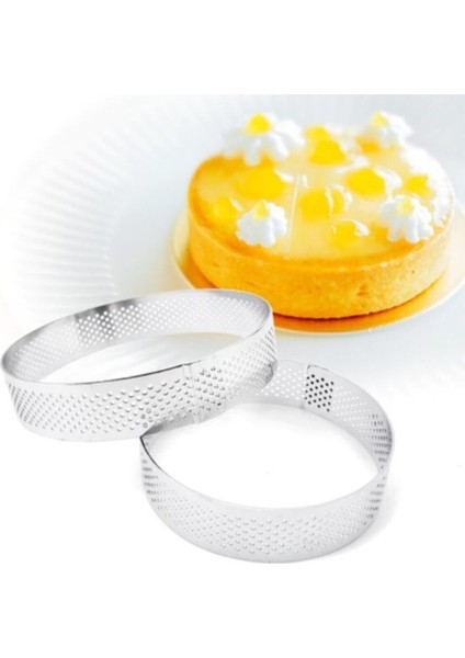 Narkalıp Yuvarlak Delikli Tart Kalıbı 2 Li En 10 cm