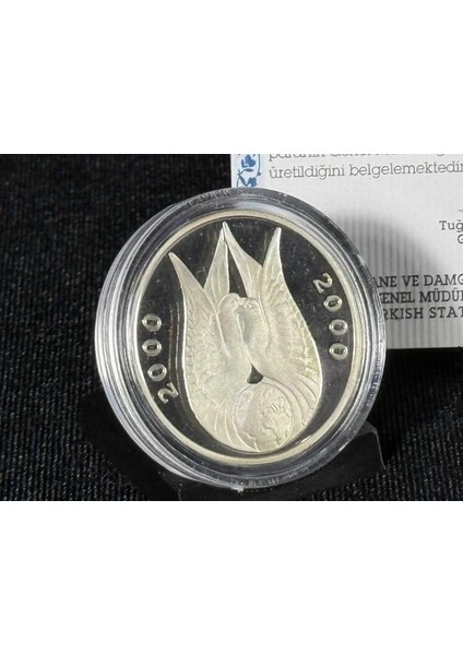 2000 Lale Güvercin Yılı No. 2 Hatıra Gümüş Parası - Sertifikalı fiyatları