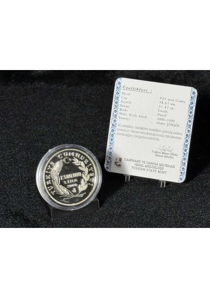 2000 Lale Güvercin Yılı No. 2 Hatıra Gümüş Parası - Sertifikalı indirimleri