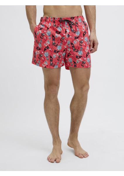 Jpstmauı Jjswım Erkek Desenli Deniz Şortu - Hızlı Kuruyan Kumaş fırsatları