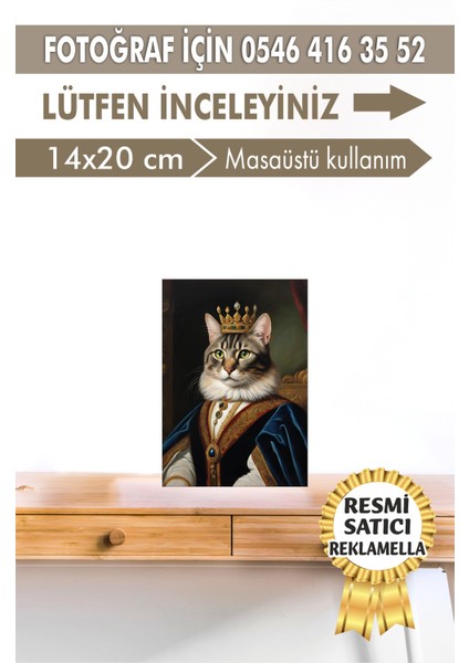 No:12 Kişiye Özel Tasarım Evcil Hayvan Tablosu Patili Hediyelik Kraliyet Kıyafetli Portresi