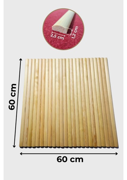 Dekoratif Ahşap Duvar Paneli Balıksırtı Çıta Duvar Paneli Mobilya Kaplama Ahşap Kaplama 60X60 cm