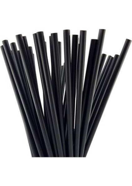 Kağıt Pipet Siyah 100 Adet