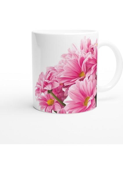 Pembe Papatya Demeti Desenli Kupa Bardak