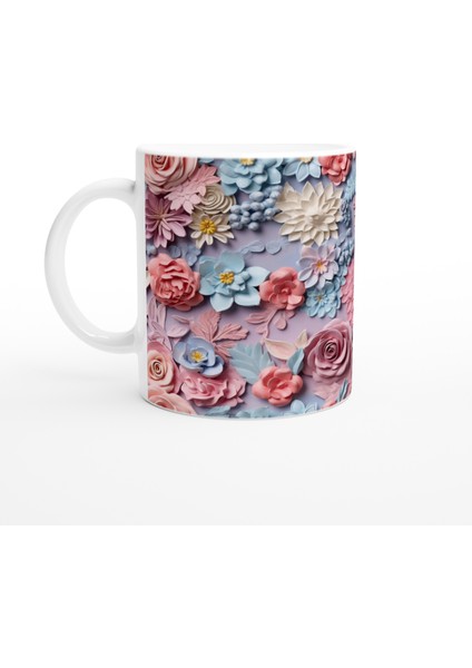 Pastel Düş Bahçesi Çiçek Desenli Kupa Bardak