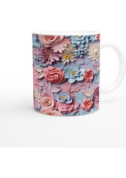 Pastel Düş Bahçesi Çiçek Desenli Kupa Bardak