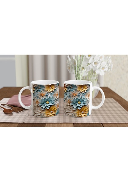 Pastel Bahar Çiçekleri Kupa Bardak