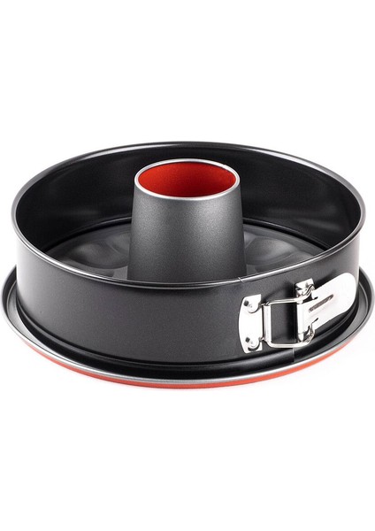 006-01-Kırmızı Tabanlı Kelepçeli Tüplü Kek Kalıbı 24 cm