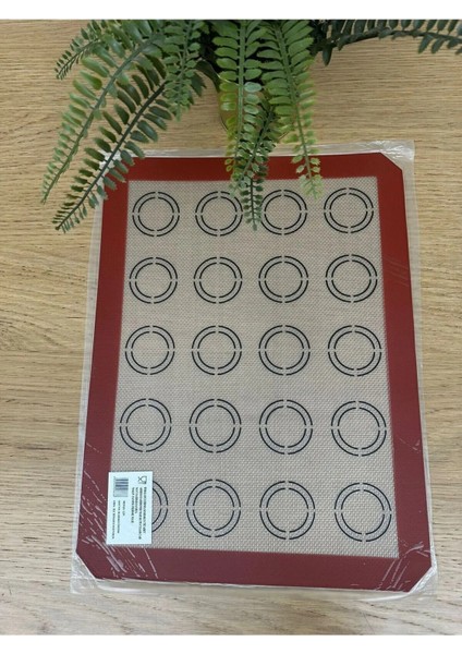 Fırınlanabilir Yıkanabilir Kendinden Yağlı Silikon Pişirme Matı - - Makaron Kurabiye 40X30