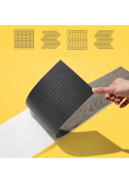 1 M2 Yapışkanlı Gri Ahşap Esnek Zemin Yer Duvar Döşeme Parkesi NWYP09GRI fırsatları