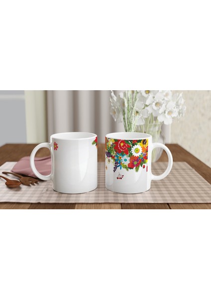 Renkli Çiçek Bahçesi Temalı Kupa Bardak indirimleri