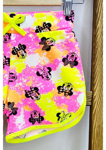 Kız Çocuk Şort Baskılı Fiyonklu Beli Lastikli A22 fiyatları