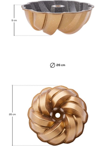 Örgü Gold Döküm Kek Kalıbı 26 cm fırsatları